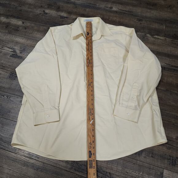L.L. Bean Men's Yellow Button Down Long Sleeve Shirt 18/35 2331 - Picture 2 of 7